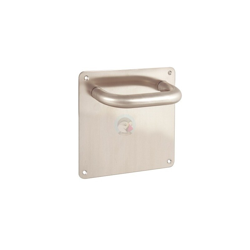 MANILLON CURVO PLACA 170x170mm INOX.