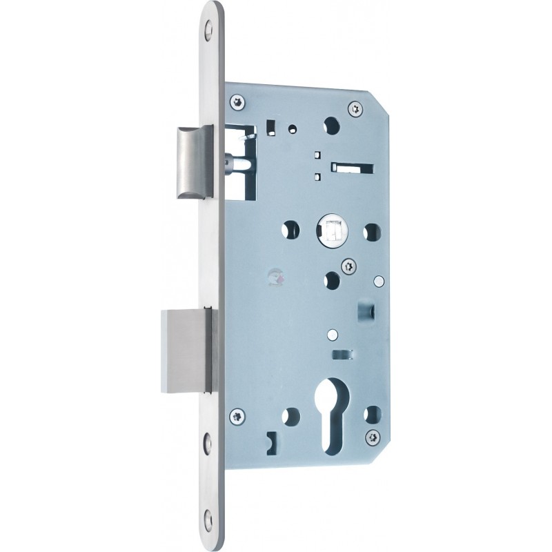CERRADURA 7063 Entrada 55mm eje 72mm INOX 304. Frente 24mm