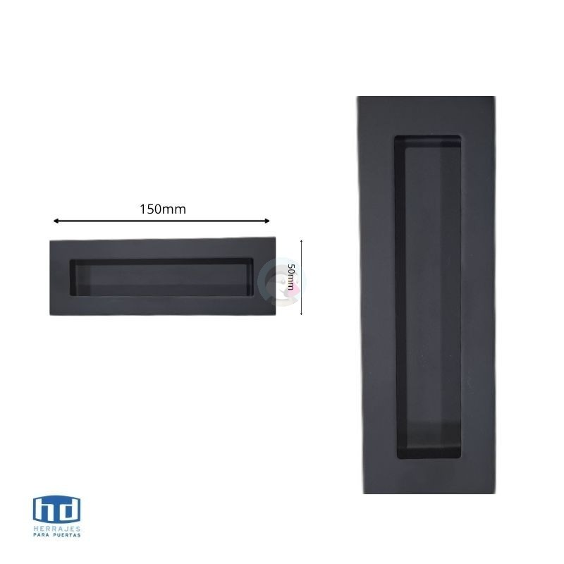 CAZOLETA RECTANGULAR 150x50 NEGRO